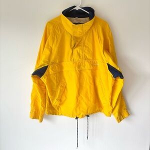 Timberland Vintage Yellow Navy Blue Windbreaker Jacket Mock Neck Y2K Retro